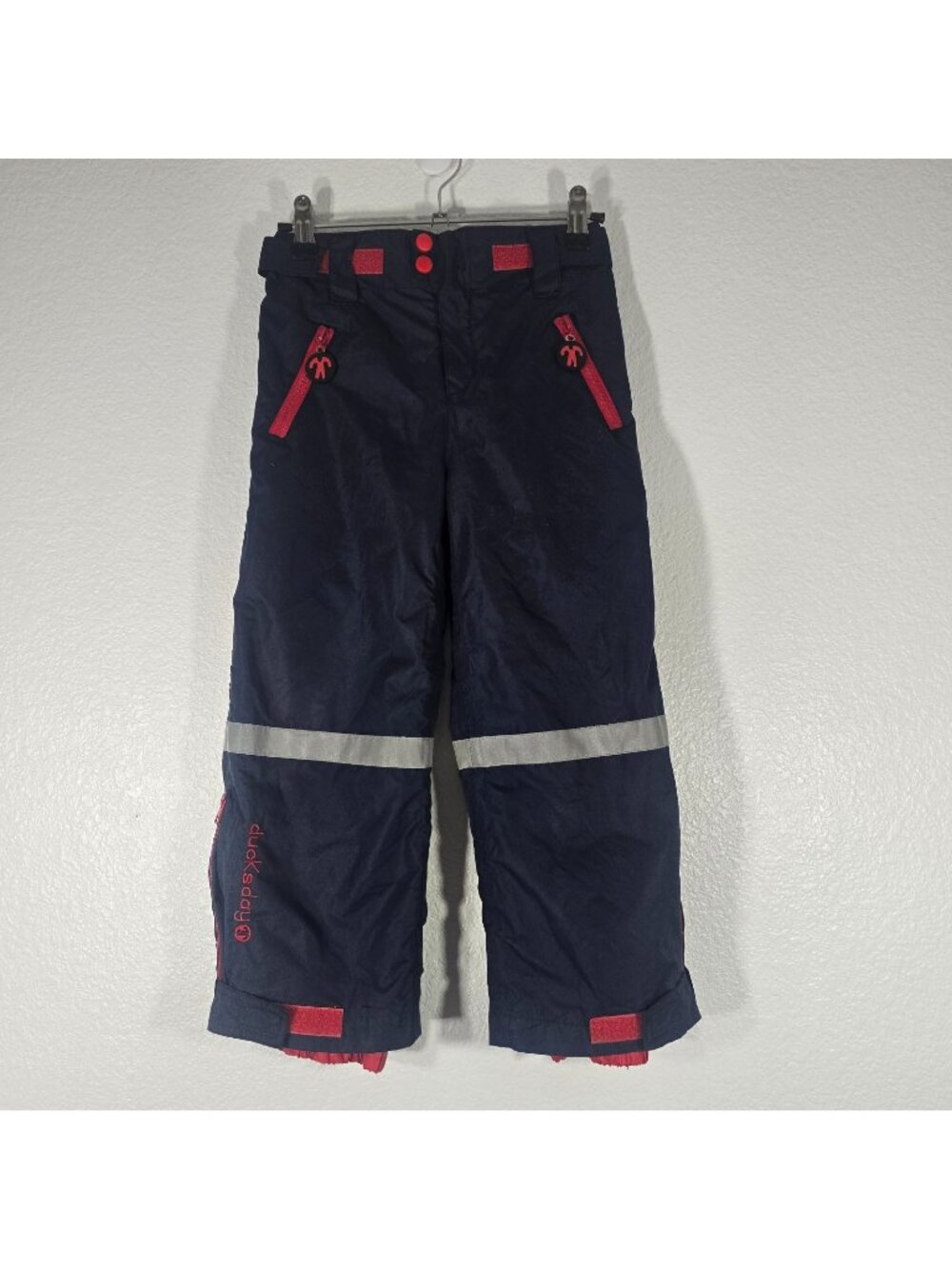 Ducksday Windbreaker Pants Kids Size 6-7 Navy Blue Pockets Nylon Casual